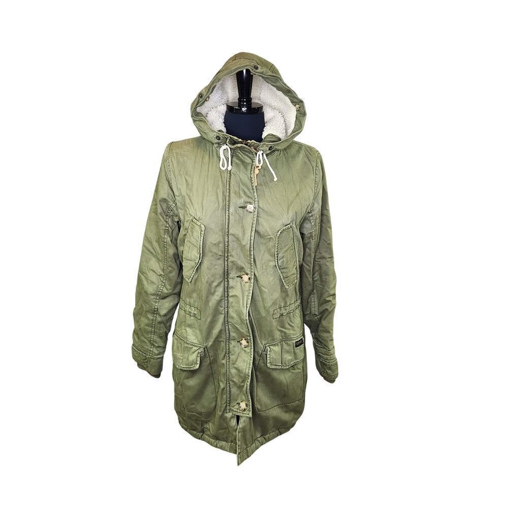Abercrombie & Fitch Utility Chore Army Sherpa Jacket Coat Outdoors M